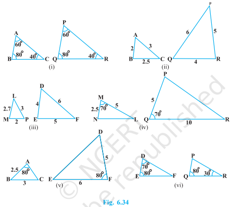 NCERT Solutions for Class 10 Maths Chapter 6 Triangles त्रिभुज